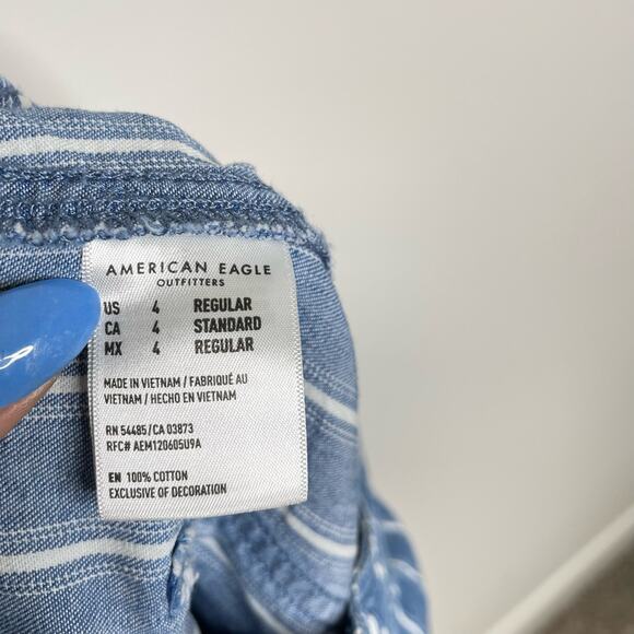 AMERICAN EAGLE | Striped Wide Leg Crop Pants | 4 - Picture 5 of 5